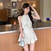 Dress Temperament Celebrity High-end Muse Fan Neck Short Skirt Royal Sister Light Mature Wind Small Fragrant Wind Suit Female Summer
