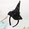 Festival Halloween Witch Hat Hairband with Mesh for Women Men Cosplay Spiderwebs Wizard Caps Headband Costume Accessory
