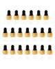 20 Pieces Travel Empty Glass Essential Oil Refillable Dropper Bottles 1 ML
