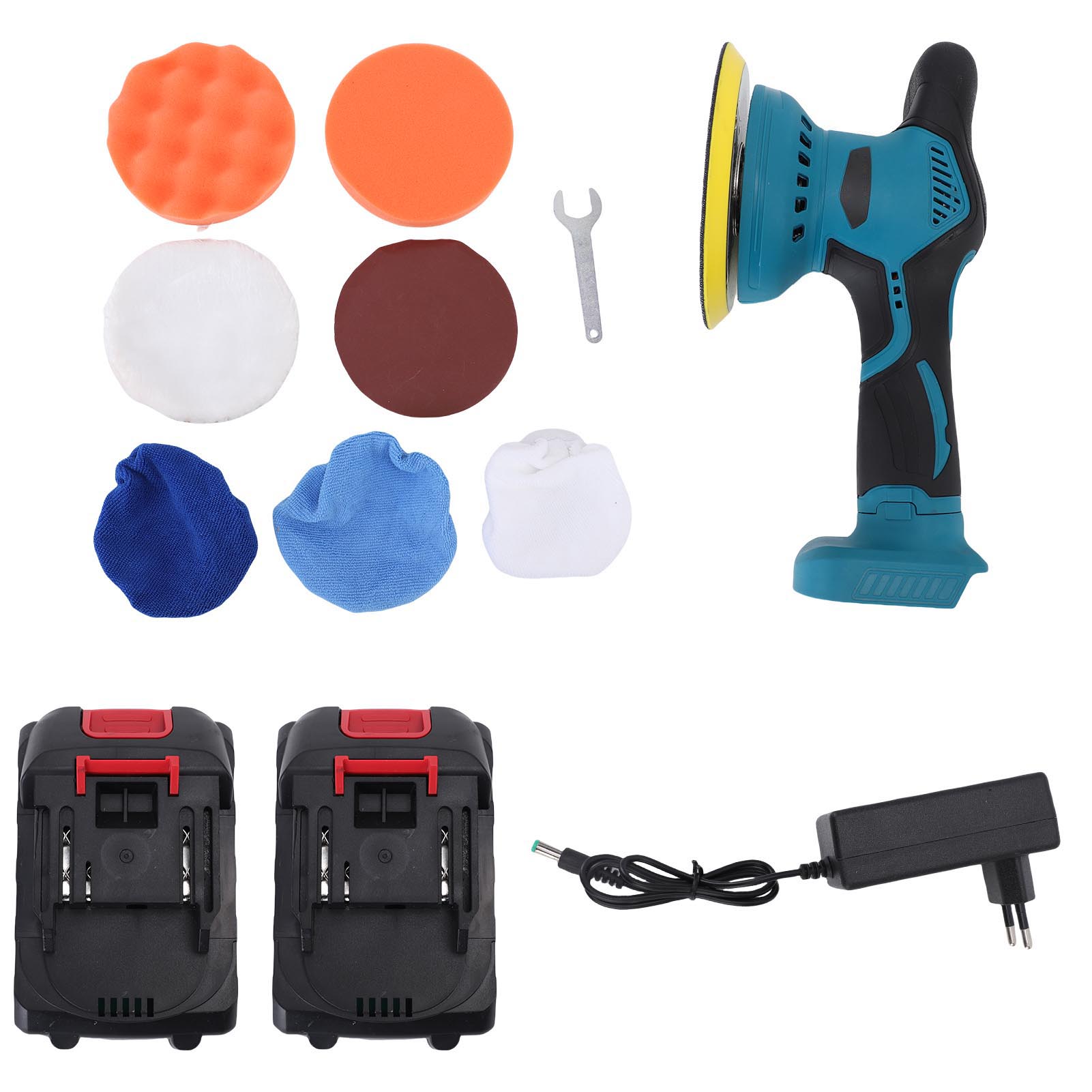 

6 Inch Cordless Polisher Orbital Buffer Polishing Machine for Car Maintenance Waxing 8 Speeds 5500 RPM 2x2600mAh Battery