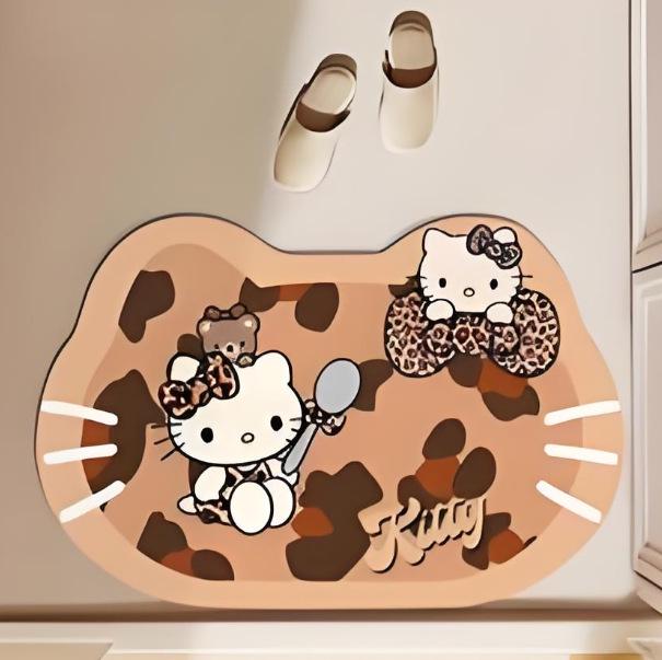 Hello Kitty Quick-Dry Non-Slip Diatomaceous Earth Bath Mat - Absorbent and Easy to Clean