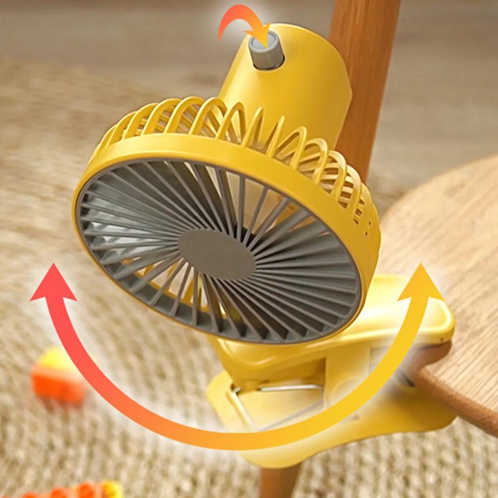 Five Speed Adjustable Clip Type Fan USB Portable Charging Fan Desktop Travel Camping Automatic Swing