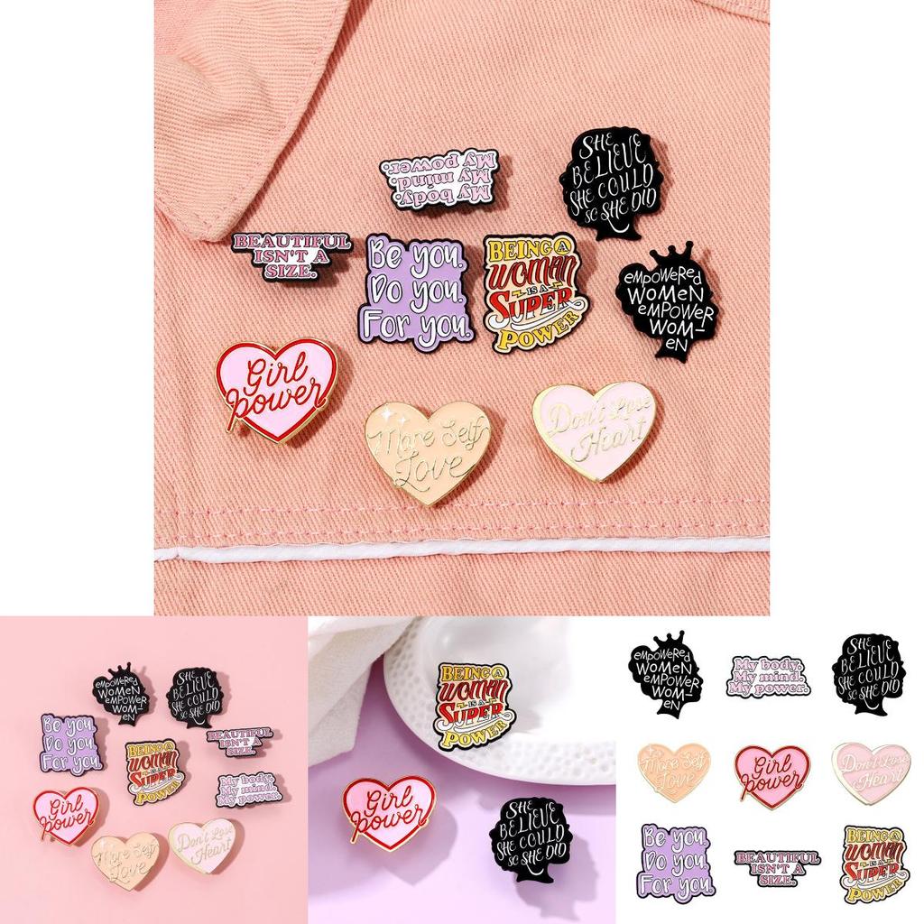 Creative English Letter Brooch Unique Alloy Badge For Sweaters Scarves Versatile Fashion Accessory