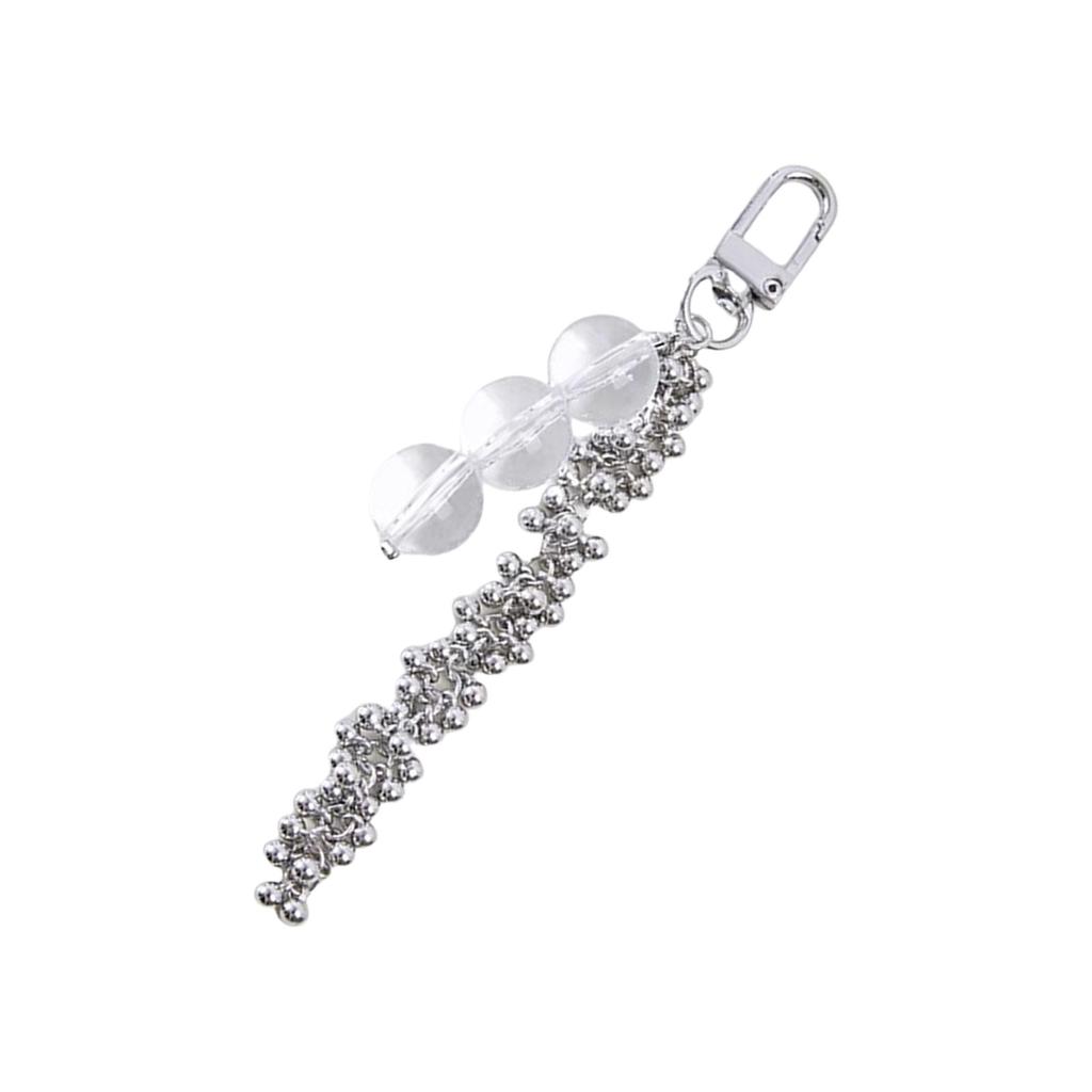 Stylish Tassel Keychain for Keys Bags Backpacks Fashionable Acrylic Beaded Phone Chain Decorative Jewelry Accessory