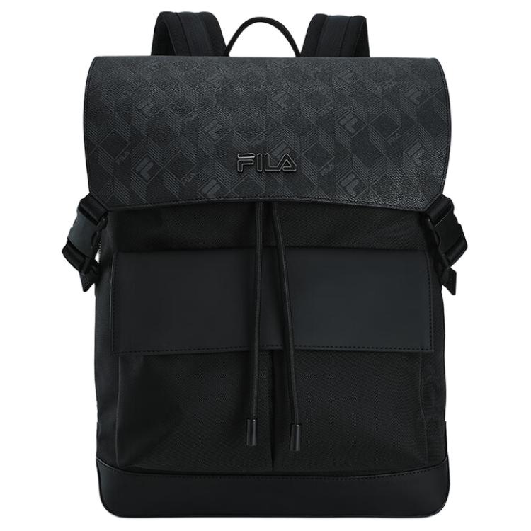 New FILA Fabric Backpack Laptop Bag Large Size Men's Black F13M528102F