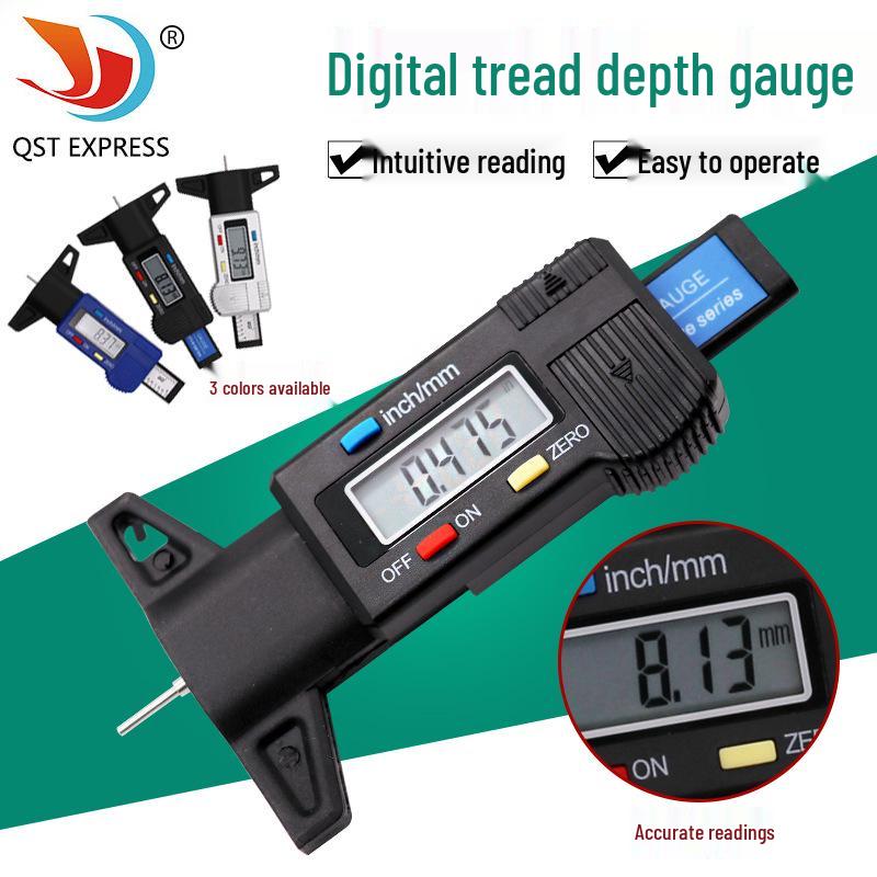 Digital Tire Tread Depth Gauge - Electronic Vernier Caliper for Car Tire Wear Detection