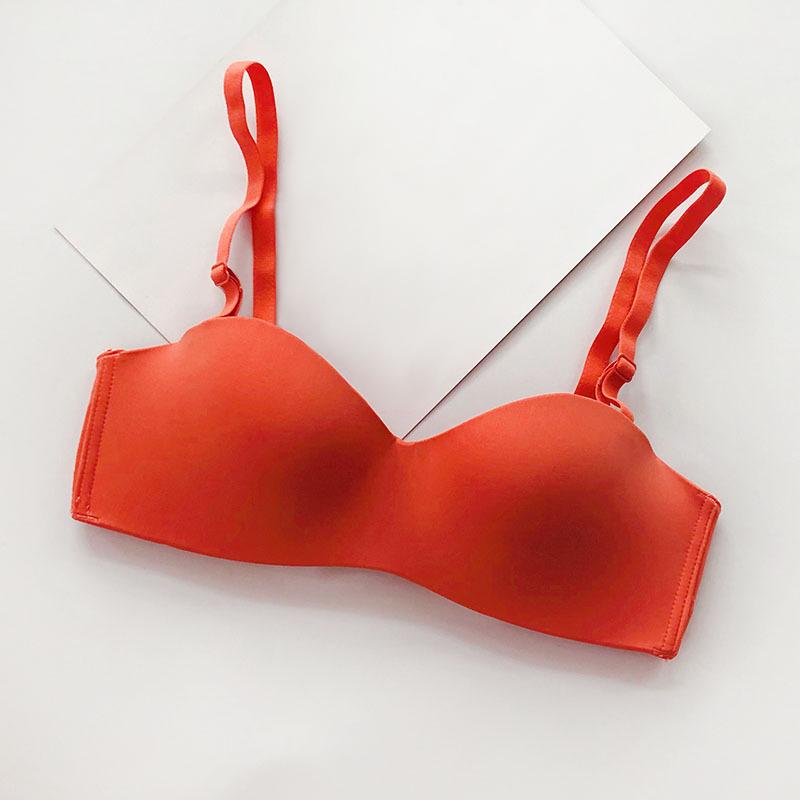 Women's Glossy Bras One Piece Seamless Women's Underwear No Steel Ring Seamless Slip Bra