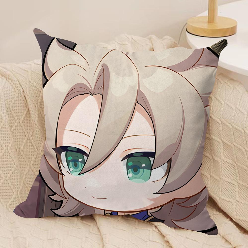 Albedo Cute Cute Genshin Impact Cushion Cover Silky Short Plush Invisible Zipper Dustproof Sofa Pillow Case For Home Decor