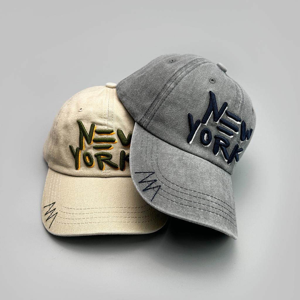 Embroidery Letters Simple Contrasting Color Baseball Cap Men'S And Women'S Sunshade Showing Face Small Versatile Retro Cap