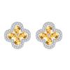 S925 Sterling Silver Four Leaf Clover Stud Earrings Natural Amethyst Topaz Advanced Sense Earring Minimalist Luxury