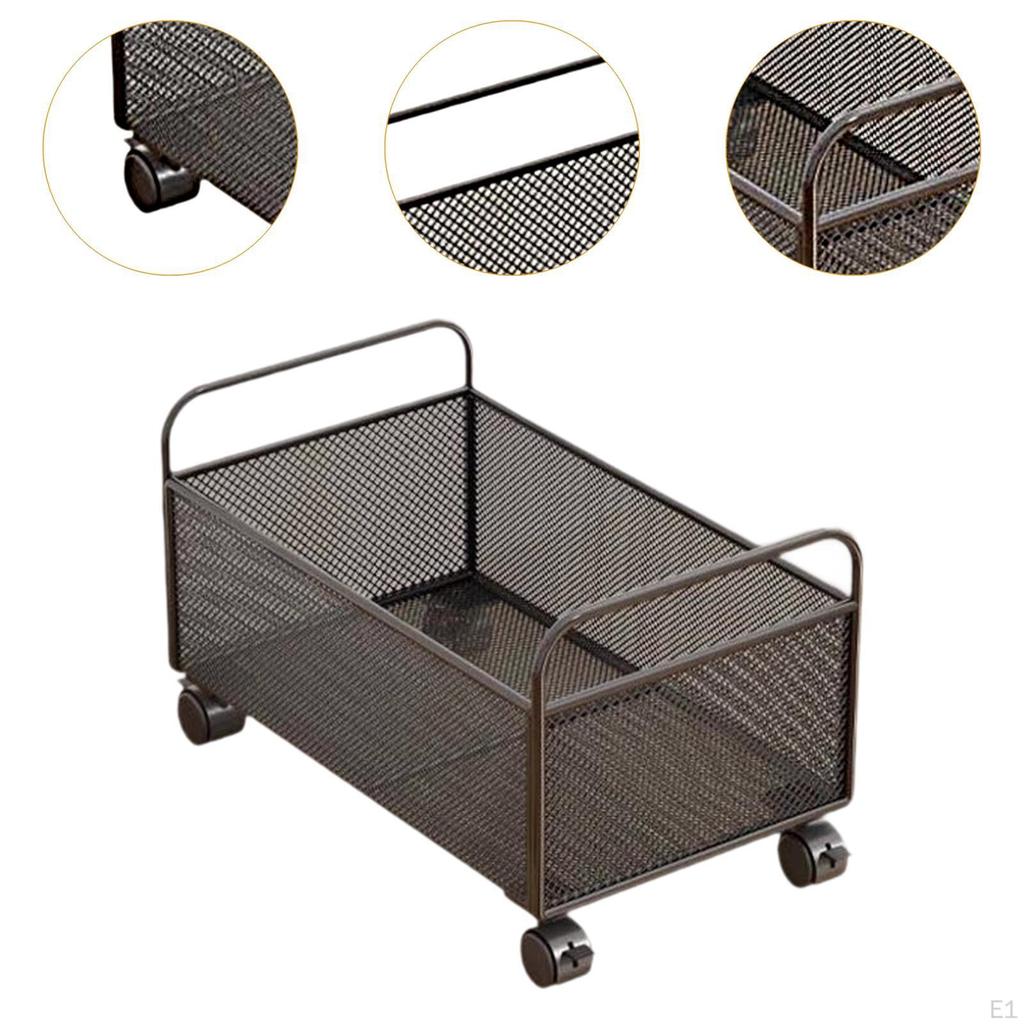 Mesh Rolling File Cart Storage with Wheels Under Desk Office Supplies Organizer,