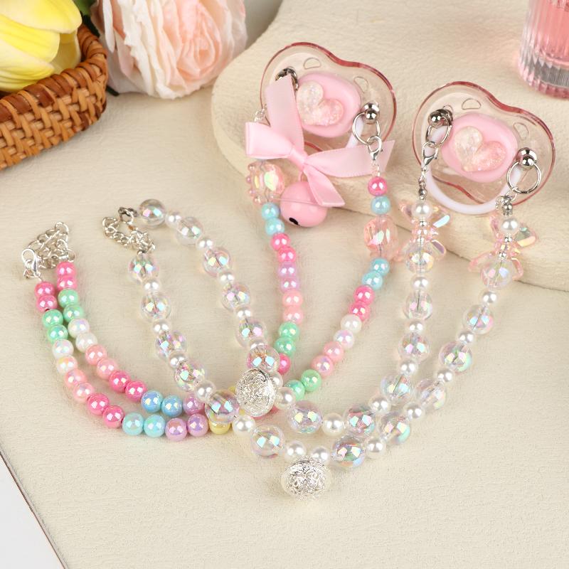 Sweet Beads Chain Pacifier Gag Collar Couple Toy Soft Silicone High-End Adult Pacifier Creating An Exclusive Luxury Leisure Time