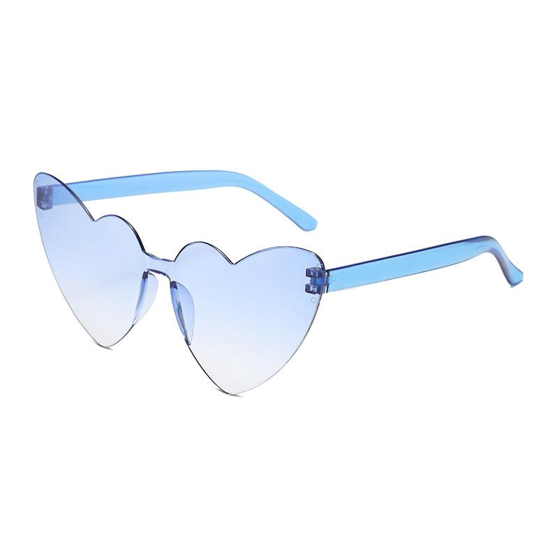 Thin peach heart sunglasses love sunglasses jelly color rimless heart type one-piece glasses candy color eyes