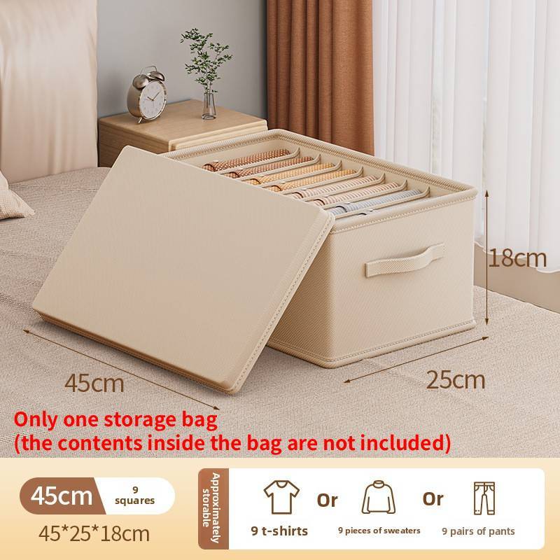 Clothes Storage Box With Divided Compartments For Wardrobe Organization And Home Use