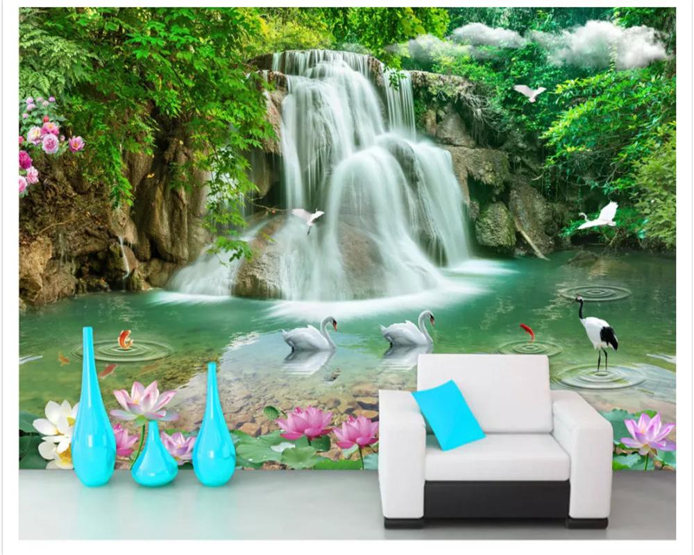 Landscape Waterfall Wallpapers Landscape 3d Photo Wallpaper For Living Room Bedroom Tv Backdrop Wall Mural