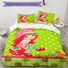 3pcs Princess Strawberry11 Design Cover Set - HD Printed Bedding with 1 Cover and 2 Pillowcases - Perfect for Home and Dorm Decor
