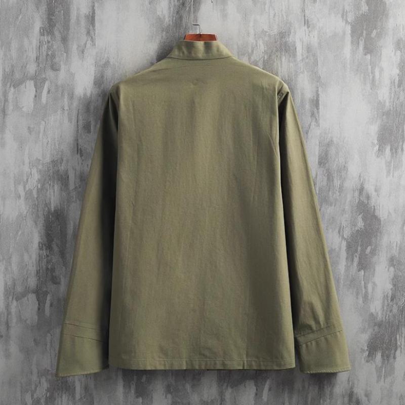 Retro Literacki i Artystyczny Męski Ulepszony Żakiet Tang w Stylu Chińskim na Ramię