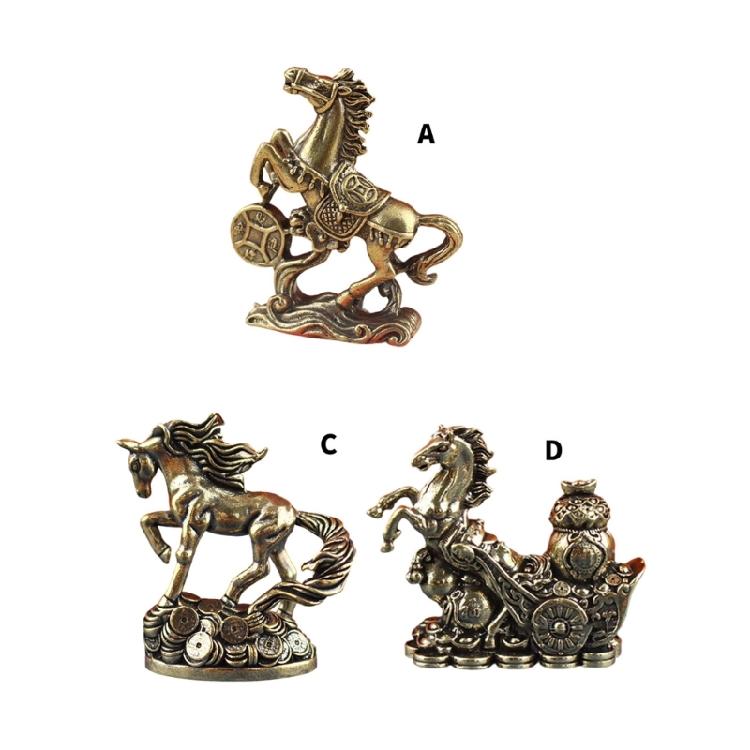 Metal Horse Statues Positive Energy Good Luck Showpiece Collectible Figurines Animal Sculptures for Home Office Decors