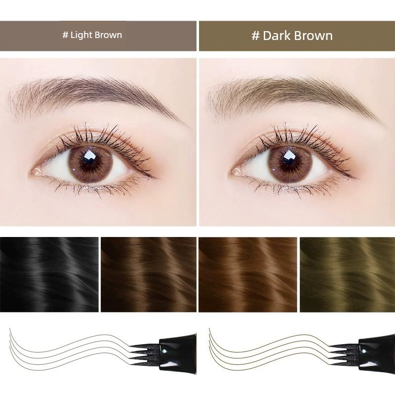 Four Fork Eyebrow Pencil Waterproof Long Lasting Fadeless Distinct Look Wild Eyebrow Cable Nature Eyebrow Thrush Gadget Girls and Boys