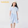 Balabala Children's Clothing Girls' Dress 2025 New Summer Clothing Bubble Texture Princess Skirt