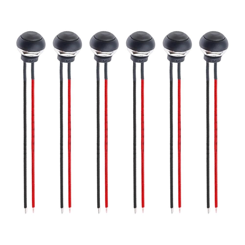 Pre-soldered Wires 12mm Push Button ABS Material Self-reset ON-OFF