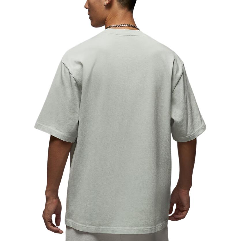 Jordan As M J Flt Ess Wsh 85 Crw Logo Solid Color Round Neck Drop Shoulder Short Sleeve T-Shirt Men T-Shirts HQ8939-034