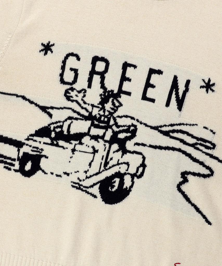 Sun Love Green Knit Sweater Ivory