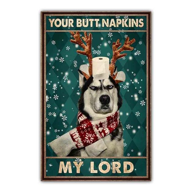 Retro art animal canvas painting lovely dog reading poster slogan wall painting living room bedroom home decoration mural No Frame
