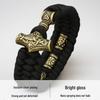 European & American Antique Bronze Thor's Hammer Men's Retro Woven Bracelet