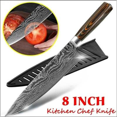 Couteau japonais en acier inoxydable, couteau à trancher de cuisine, couteaux de cuisine de 8 pouces, couteau de cuisine