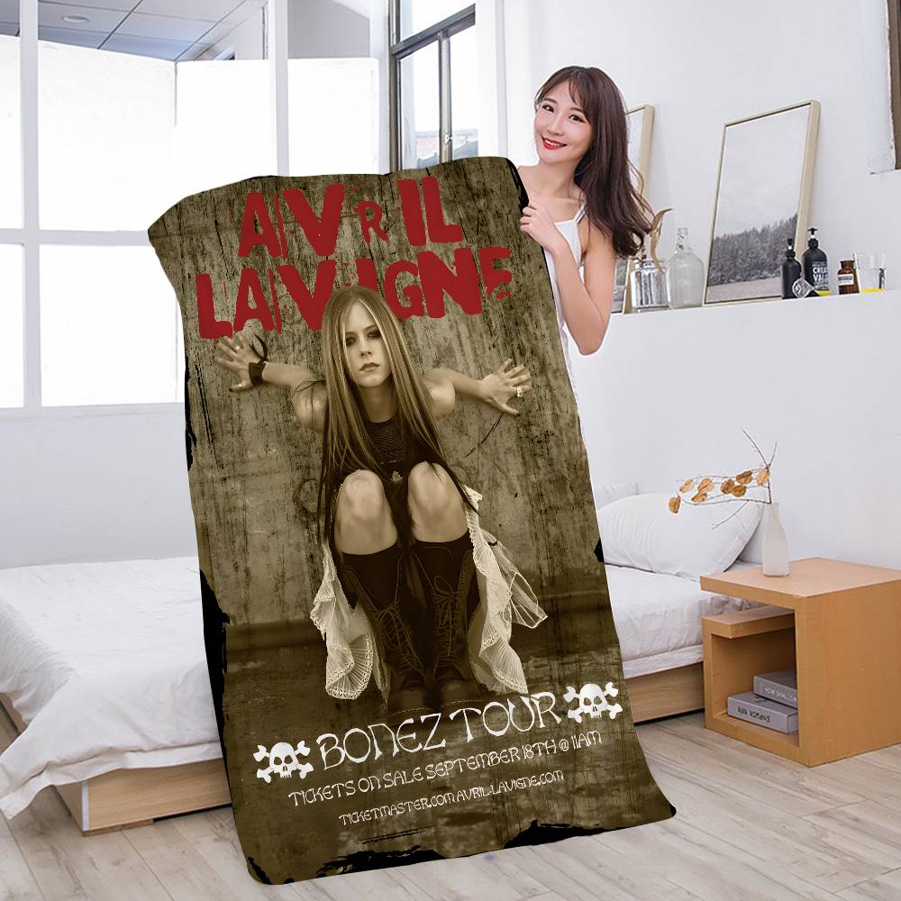 Avril Lavigne Coperta in Microfibra Asciugatura Rapida Teli da Spiaggia Stampa Oversize Super Assorbente Coperta Asciugamano per Piscina