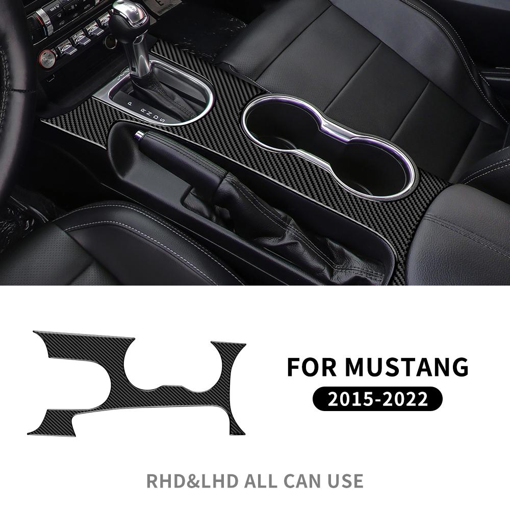 Cover For Ford Mustang 2015 2016 2017 2018 2019 2020 2021 2022 2023 Real Carbon Fiber Gear Shift Car Center Console Sticker