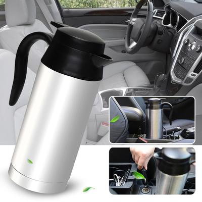 12/24V 750ml viaje viaje acero inoxidable coche calefacción taza hervidor agua caliente olla