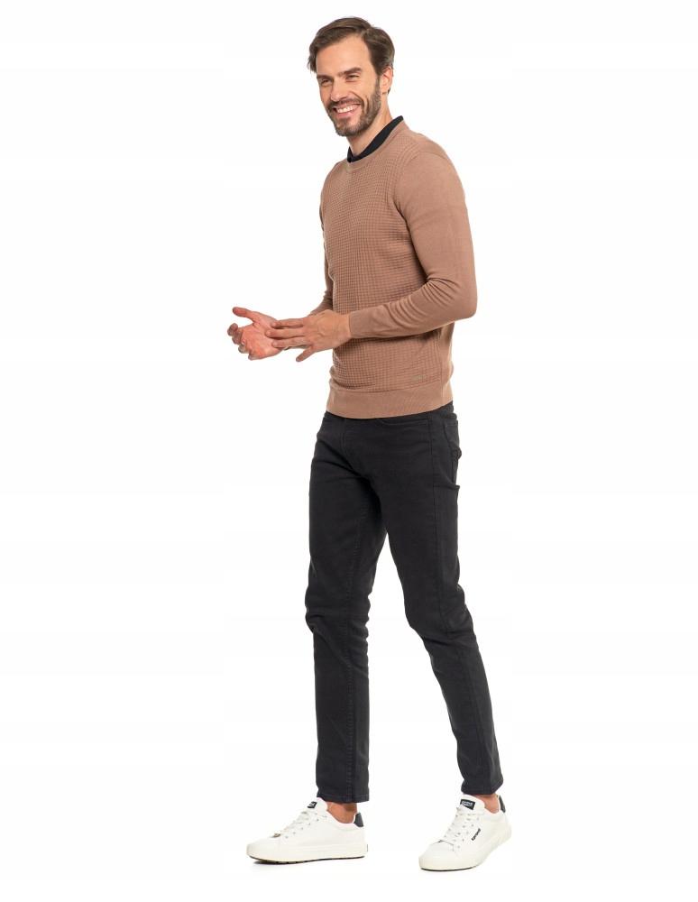 Men's Sweater Elegant Classic Viscose Fashionable Long Sleeve MORAJ XL Mocca