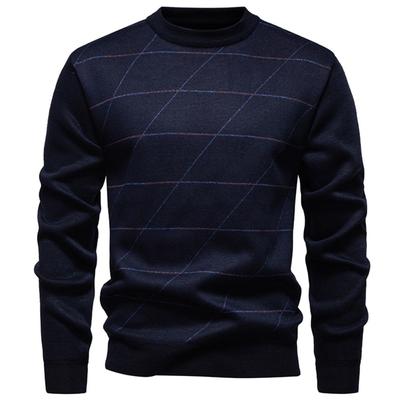 Dicker Lässiger Rundhals Warmer Strickpullover für Herren im Herbst und Winter