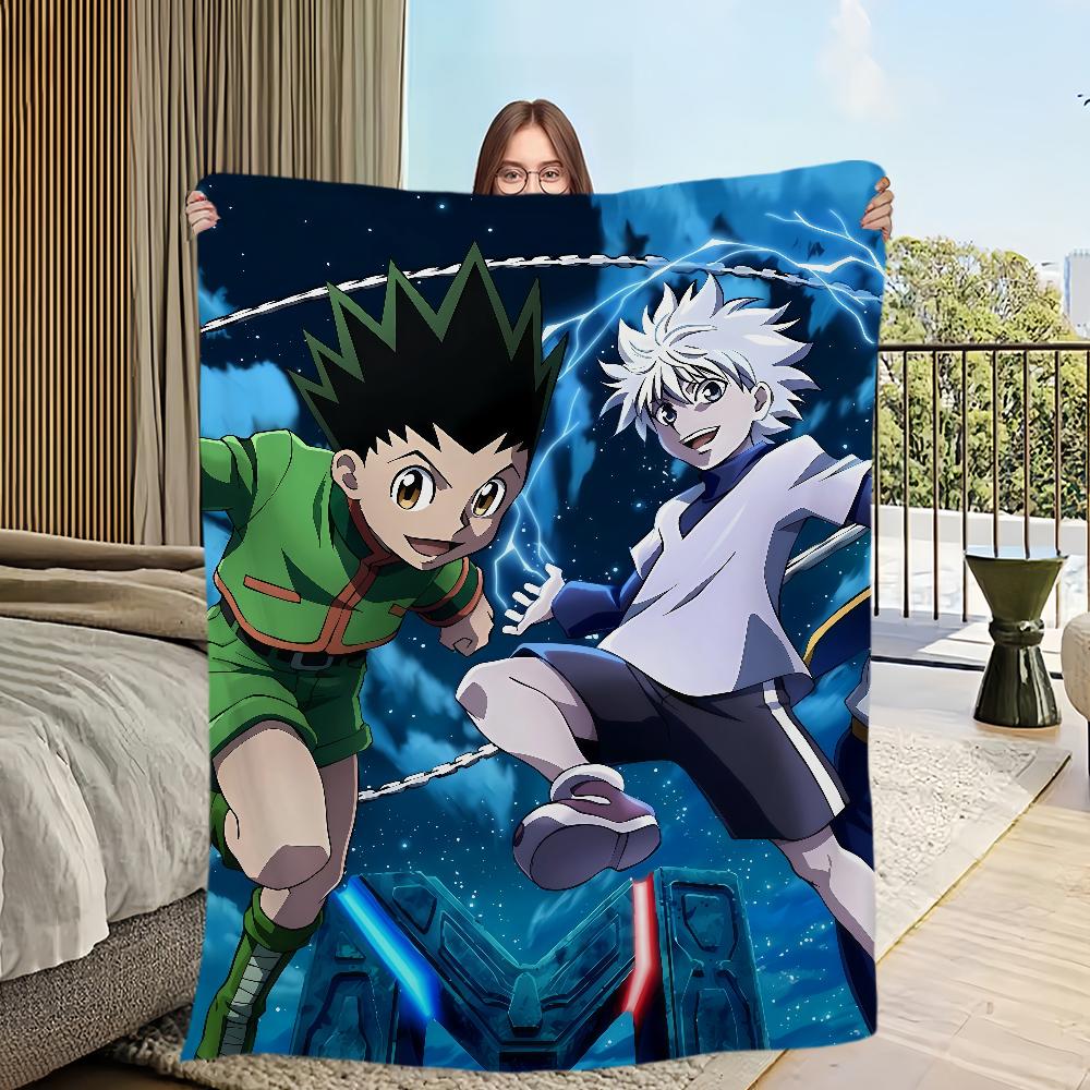 Comic Anime Kunst h-hunter h-hunter Gon Killua Flanell warm Komfort weiche Plüschdecke für Sofa Wohnzimmer Schlafzimmer Reise Geschenk