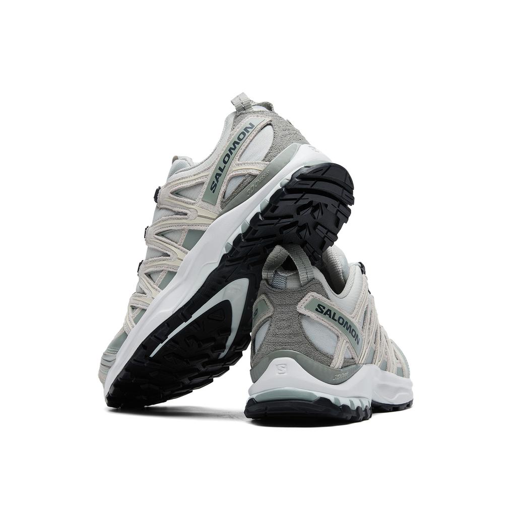 SALOMON Xa Pro 3D Suede Comfortable Versatile Non-Slip Durable Breathable Low-Top Trail Running Shoes Unisex Sneaker Dawn-Blue Iron-Gray White 477919