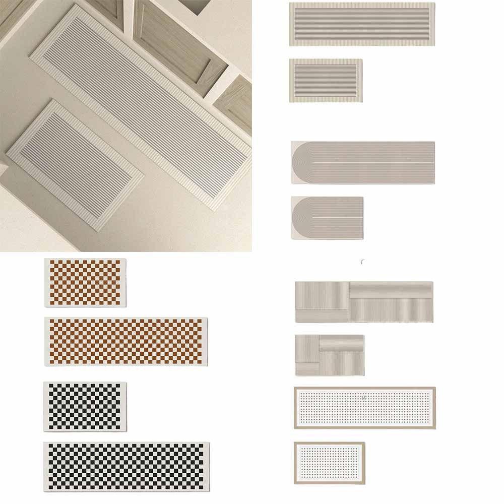 2Pcs/Set Durable Bathroom Mat Non-Slip Long Floor Mat Simple Stripes Bath Rug  Home Decoration