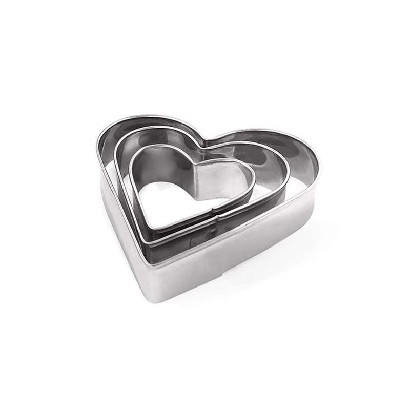 

Набор из 12 геометрических формочек для печенья в форме круга и сердца - инструменты для выпечки из нержавеющей стали Stainless Steel Original Color