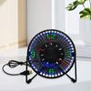 LED USB Clock Fan with Real Time Clock Temperature Display 360 Rotation Personal Table Cooling Fan Low Noise for Home and Office