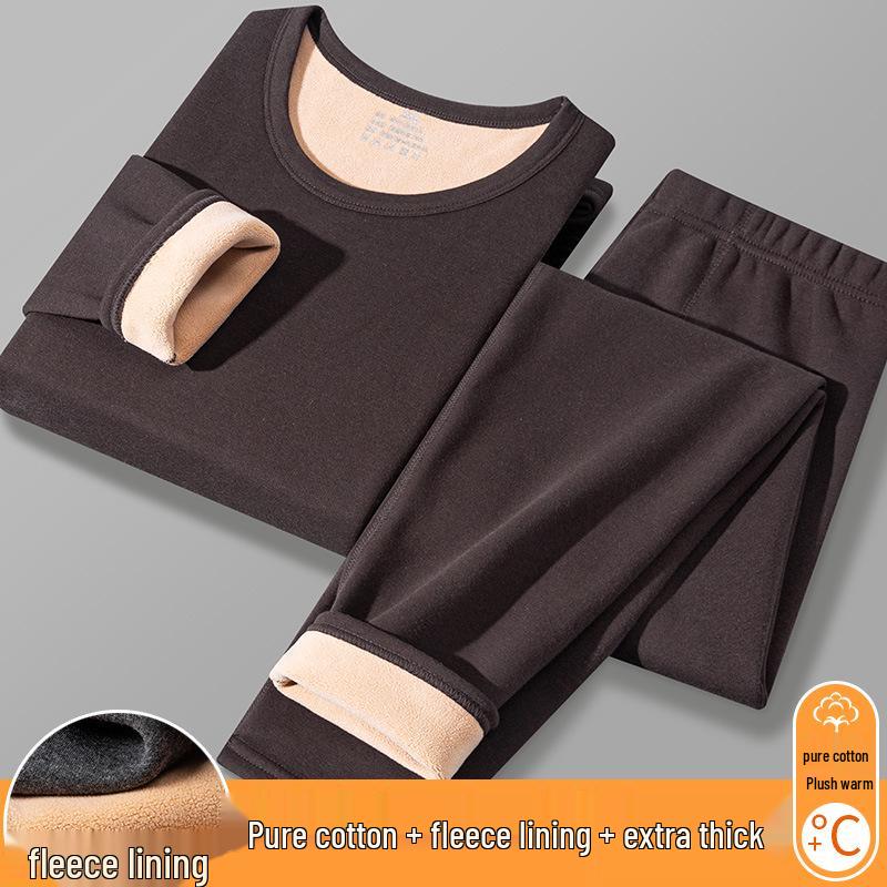 Pánská termální fleecem podšitá základní vrstva s kulatým výstřihem