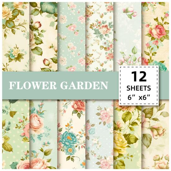 12Buc Material Hârtie Vintage Jurnal Hârtie Elegant Flore Model Scrapbooking Hârtie DIY Artizanat