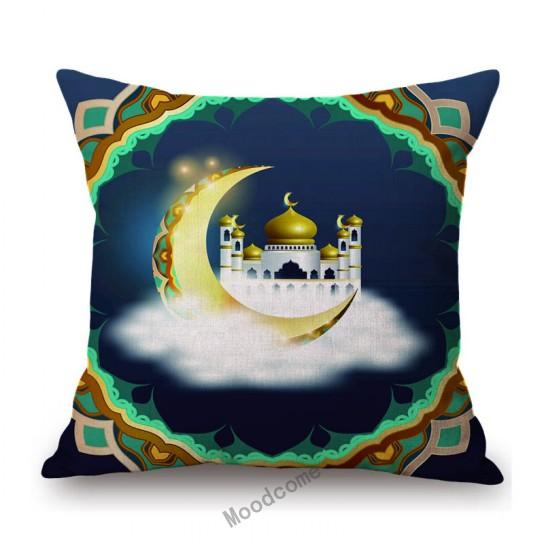 Islamsk muslim Eid Mubarak Ramadan Hjemmedekorasjon Kunstsofa Putetrekk Moske Måne Bomull Lin Stol Putetrekk