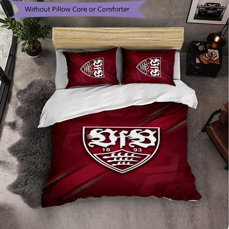 Biancheria da letto a tema VfB Stuttgart Set 3 Pezzi Copripiumino Biancheria da letto Decorativa per Camera Adolescenti Decorazione Casa