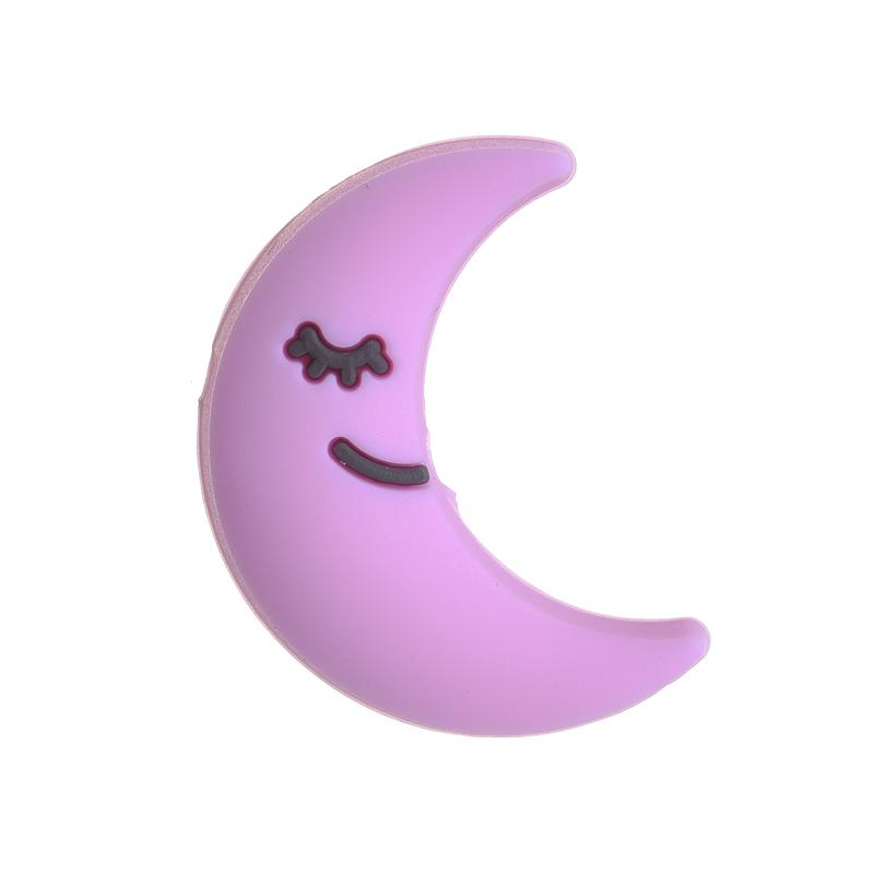 10 Stück Fünfzackiger Stern Herz Mond Silikonperlen Lebensmittelqualität Beißring DIY Schnullerkette Zubehör Baby Zahnen Spielzeug BPA Frei