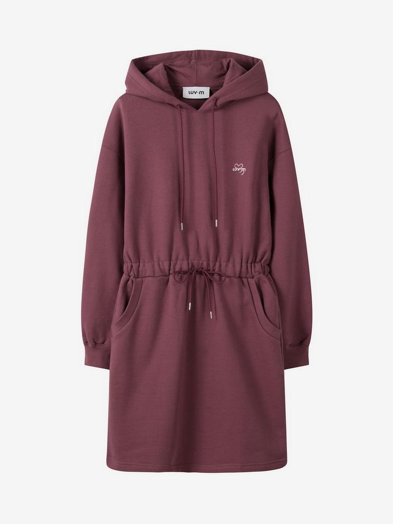 Luvm Hood Jersey Dress_Wine