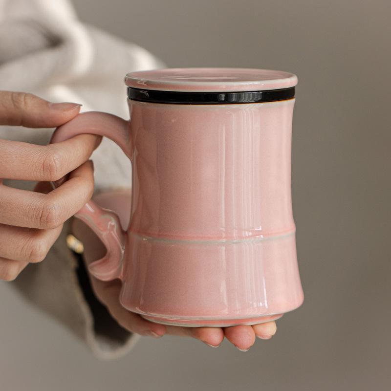 Pink Ceramic Mug Water Cup Tea Cup Muse Festival Gift Ladies High Value Office Cup Cup