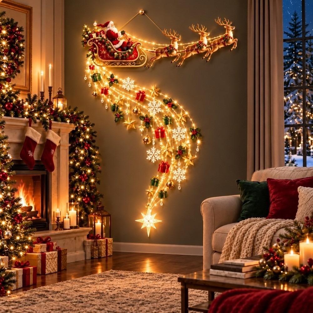 LED Angel Blessing Wall Light Starglow Cascading Glowing Star Light Christmas Holiday