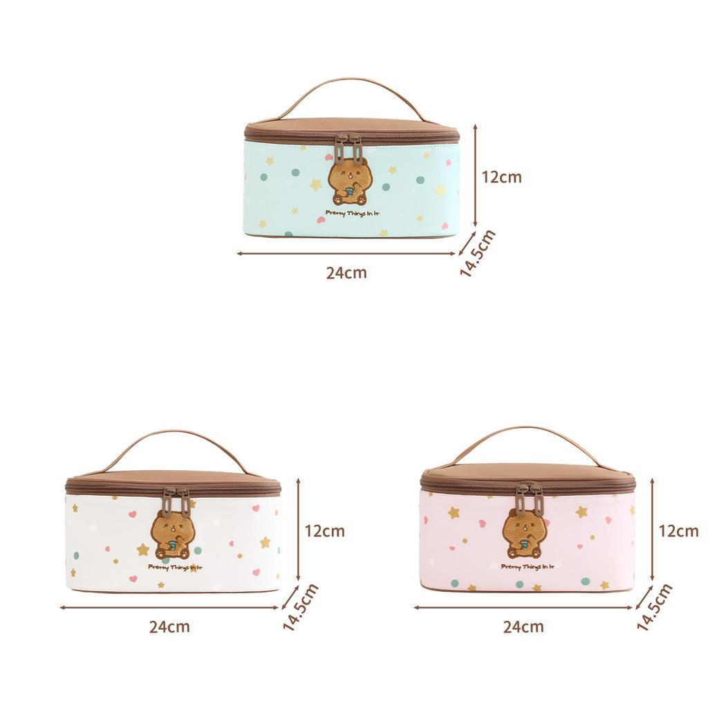 Cute Bear Cosmetic Organizer With Large Capacity For Travel And Daily Use
