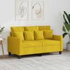 Vidaxl 2-Seater Sofa, Light Yellow, 120 Cm, Upholstered In Fabric